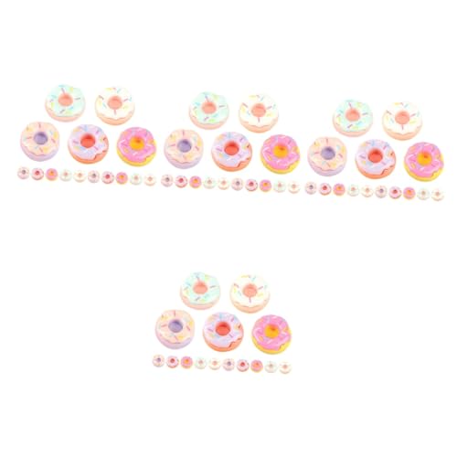 TOYANDONA 80 Stück Mini Donuts Lebensmittel Spielzeug Puppenhaus Spielzeug Kleine Donut Ornamente Mini Dekorationen DIY Donut Dekore Miniatur Lebensmittel Modell Mini von TOYANDONA