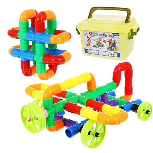 TOYANDONA 88 Teiliges Kreatives Wasserrohr Bausteine Set Pädagogisches Für Fördert Frühes Lernen Und Kreativität Bunte Bausteine Zufälligen Farben von TOYANDONA