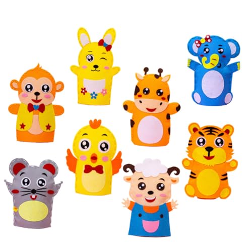 TOYANDONA 8St Kinder DIY handpuppe Spielzeug für Kleinkinder Handpuppentier Tierpuppen Kinder Handpuppen DIY Kinder Bastelset Handpuppen Werkzeug für die frühe Entwicklung von Kindern von TOYANDONA