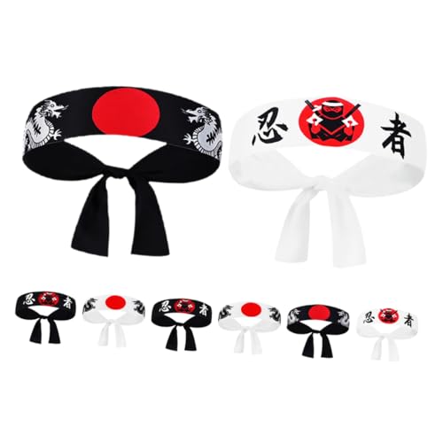 TOYANDONA 8St Ninja-Kapuze -Stirnband Japanisches Kopftuch Karate-Stirnband Kopftuch für Karate Kopftuch Stirnband japanisch Partygeschenke zum Thema Sport Polyester von TOYANDONA