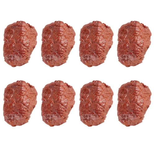 TOYANDONA 8St Simulierte Rindernuggets gefälschtes Fleisch künstliches Lebensmittelmodell lebensechtes Lebensmittelmodell fogelschreker mockin Party-Requisite Fake-Fleisch-Modell PVC von TOYANDONA