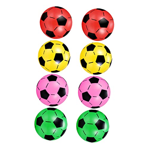 TOYANDONA 8St aufblasbarer Ball Outdoor draußen Fußballpädagogische Hilfsmittel Kinderspielzeugfußball aufblasbare Fußbälle buntes Fußballspielzeug Plastik von TOYANDONA