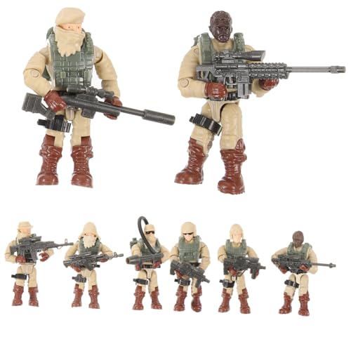 TOYANDONA 8St Minifiguren Spielzeug Toys Mini-Soldatenfiguren Mini-Soldaten-Modell Mikro Bausteine Jungs-Spielzeug Figuren für Kinder kleine Menschenfiguren beweglich Panzer von TOYANDONA