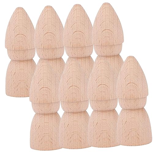 TOYANDONA 8st Holz Puppe Leere Stiftpuppe Unvollendete Peg-Leute Einfache Steckpuppen Osterpflock Kinder Dekor Bastelpuppe Aus Holz Selbst Bemalte Holzpuppen DIY-Graffiti-Puppen Peg-Puppen von TOYANDONA