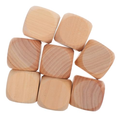 TOYANDONA 8st Leere Würfel Abendessen Würfel Spielzeugwürfel Basteln Würfel Mit Runden Ecken Leeres Brettspiel Spielzeug-DIY-würfel Standard-spielwürfel Farkle Euchre-würfel Beige Holz von TOYANDONA