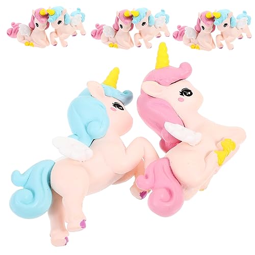 TOYANDONA 8st Mikrolandschaftsdekoration Einhorn Handwerk Miniatur Einhorn Essbare Perlen Zum Dekorieren Von Kuchen Feenfiguren Einhorn-mikrolandschaftsornamente Dekorationen Harz von TOYANDONA