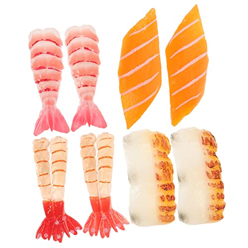 TOYANDONA 8st Simuliertes Sashimi Simuliertes Lachsdekor Japanisches Essen Simulierter Lachs Simulierte Lachsscheiben Faux-Fleisch-Modell Fischfleisch Modelle Künstliche Lachsrequisiten PVC von TOYANDONA