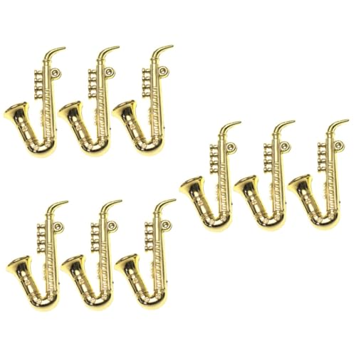 TOYANDONA 9 STK Mini-Musikinstrument Kinderspielzeug Kleines Simuliertes Saxophon Hausdekoration Mini-instrumentenmodell Saxophonmodell Desktop-miniaturinstrument Mini-hausversorgung Plastik von TOYANDONA