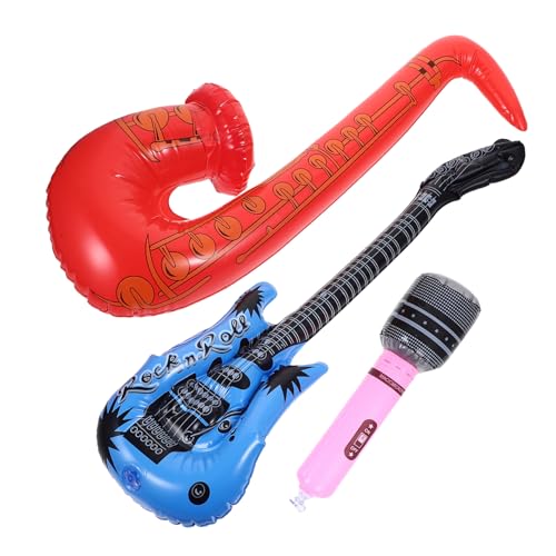 TOYANDONA 9 Stk Luftballons akustikgitarre balloons balongas wasserballons spielzeug set balons Spielzeug mit aufblasbaren Instrumenten Gitarre aufblasbares Saxophon Kinderspielzeug von TOYANDONA