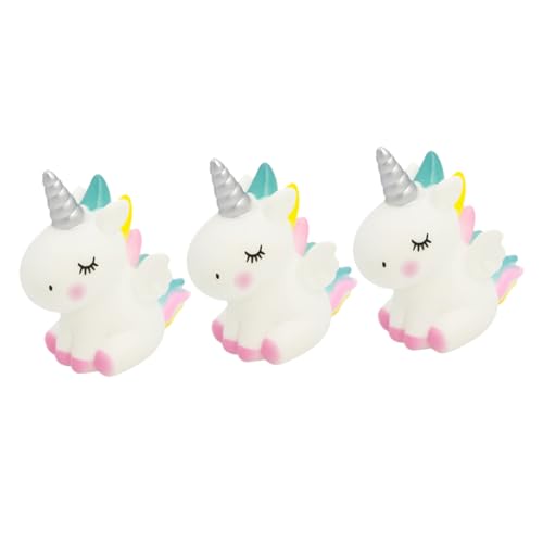 TOYANDONA 9 Stk geburtstagstorte dekoration Spielzeug Essbare Einhorn-Kuchendekoration Topper Figur tortendeko einschulung hichzeitstortendeko Dessertbehälter Bausatz Dessert-Ornamente Rosa von TOYANDONA