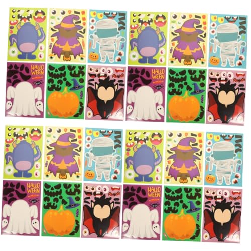 TOYANDONA 96 Blatt Halloween Puzzle Aufkleber Halloween Sammelalbum Aufkleber Halloween Bastelaufkleber Kürbis Mumie Aufkleber Aufkleber Beschichtetes Papier Selbstklebend von TOYANDONA