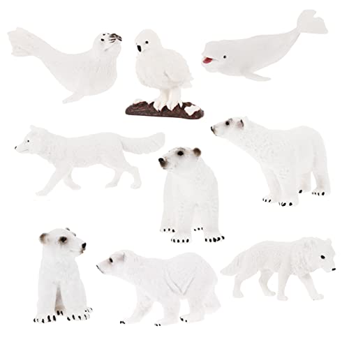 TOYANDONA 9st Eisbär-Ornamente Kinderspielzeug Tierfigur Polares Tierspielzeug Tierische Verzierungen Für Meerestiere Arktische Tierstatue Meerestier-Statue Weiß Plastik von TOYANDONA