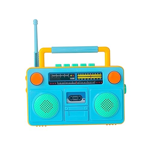 TOYANDONA Analoges Radio Simulation Haushaltsgerät Fake-Radio Spielendes Hausspielzeug Cartoon-Radio- Simulationsfunkspielzeug Funksimulationsspielzeug Blue Abs von TOYANDONA