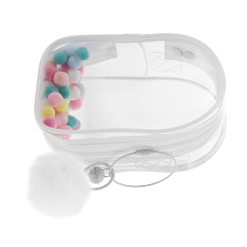 TOYANDONA Transparente Aufbewahrungstasche Für Puppen Tragbare Figuren Display Tasche Mit Pom Poms Für Mini Figuren Staubdicht Ideal Für Puppen Organizer Mit Glocken + von TOYANDONA