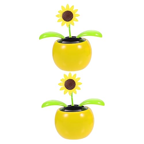 TOYANDONA Auto Sonnenblume Solar Wackelkopf Figuren Armaturenbrett Innenraum Apfelblüte Schaukel Haushaltspuppe Solar Schmetterling Solarbetriebene Tanzende Blumen von TOYANDONA