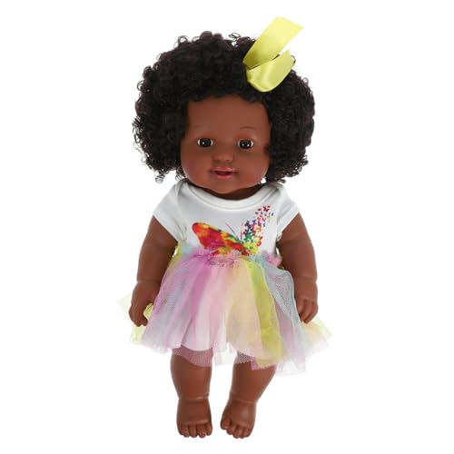 TOYANDONA Babypuppe Schwarze Puppen Babypuppen Reborn Puppen Neugeborene Mädchenpuppe Mit Kleid Puppenspielzeug Tutu Kleid Puppe Afrikanische Puppe Chucky Puppe Puppen Für Babys Vinyl Bunt von TOYANDONA