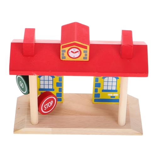 TOYANDONA Barrikaden-Spielzeug Bausteine ​​für Bahngleise Bahnhof Spielzeug Zug So Tun Ob Spielzeug Für Kinderbahnhöfe Bahnhofsspielzeug Für Kinder Miniatur-eisenbahntunnelmodell Holz von TOYANDONA