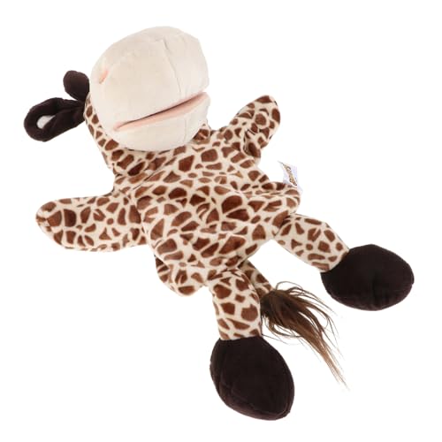 TOYANDONA Bauchredner-Handpuppe realistische Hirschpuppe Hundepuppe kleines Kuscheltier Rentiergeweih für Handpuppe im Vorschulalter Rentier Handpuppe Fotopuppe Plüsch von TOYANDONA