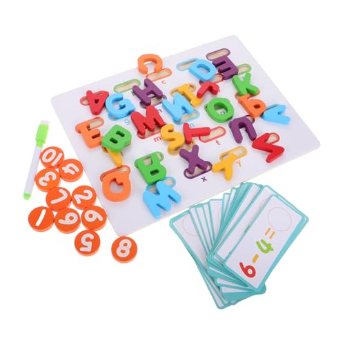 TOYANDONA Baustein-Puzzle-Spielzeug Farb- Und Formerkennung ABC-Spielzeug Kindergarten-rätsel Alphabet-Puzzle Kleinkind-Puzzle Klobiges Holzpuzzle Stapler Stapelspiel Zahlenrätsel Hölzern von TOYANDONA