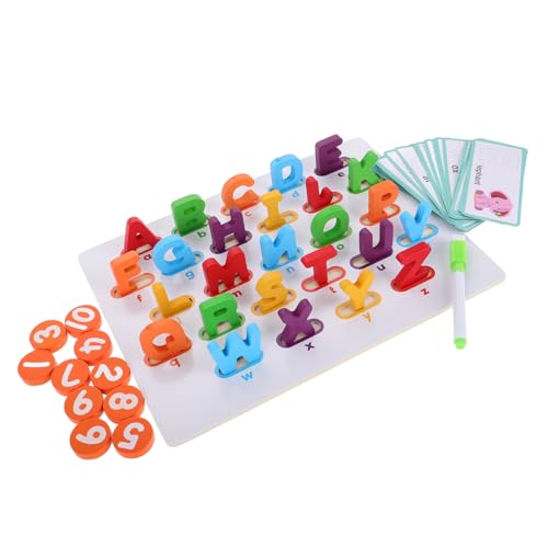 TOYANDONA Baustein-Puzzle-Spielzeug Zahlenform-Puzzle Spielzeug Für Feinmotorik Spielzeug Zum Sortieren Von Formen Stapler Stapelspiel Buchstaben- Und Zahlenrätsel Farbrätsel Hölzern von TOYANDONA