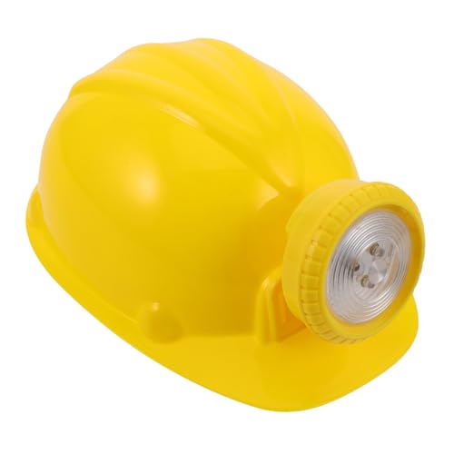 TOYANDONA Bergmannsmütze Für Bau-schutzhelm-kostüm Partygeschenke Für Jungen Auf Dem Bau Bergmannsspielzeug Für Schutzhelm Mit Licht Schutzhelm Für Yellow Plastik von TOYANDONA