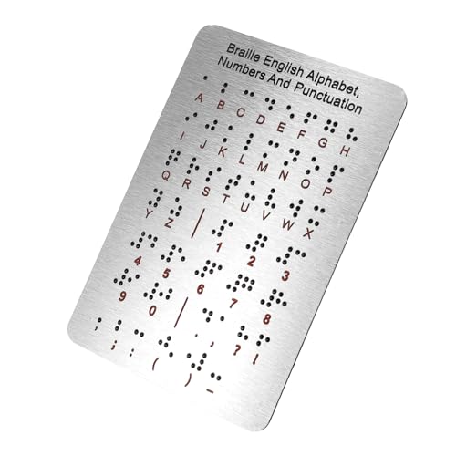 TOYANDONA Braille-Motherboard Braille-Spiele Gadgets Für Blinde Sehbehinderte Produkte Braille-lehrmittel Braille-nummerntafel Braille-lerntafel Braille-Spielkarten Rostfreier Stahl Silver von TOYANDONA