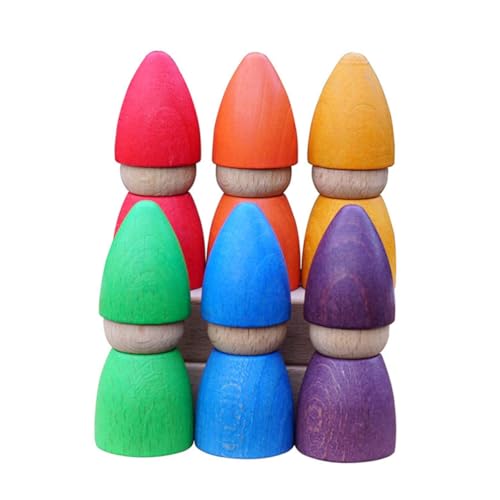 TOYANDONA Buntes Holzpuzzle Lernspielzeug für Motorisch Förderndes Rainbow Stacker Pädagogisches Montessori Interaktives Fördert Farb und Formwahrnehmung TOYANDONA Buntes Holzpuzzle Lernspielzeug für Motorisch Förderndes Rainbow Stacker Pädagogisches Montessori Interaktives Fördert Farb und Formwahrnehmung von TOYANDONA