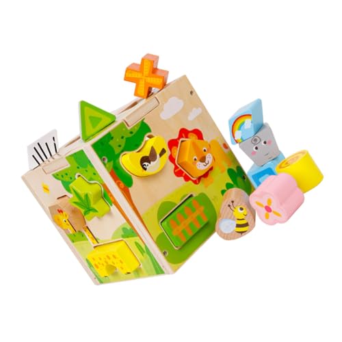 TOYANDONA Cartoon Intelligenz Box Gehirn Spielzeug Kinder Lernspielzeug Puzzle Spielzeug Passendes Spielzeug Frühes Lernspielzeug Kind Passender Block Kind Pädagogisches Spielzeug Holz Grün von TOYANDONA