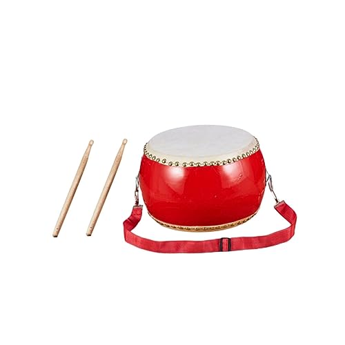 TOYANDONA Cowhide Trommel Percussion Instrument Mit Schlägeln Und Tragegurt 20cm Große Handgemachte Trommel Für Musikspiel Und Aufführungen von TOYANDONA