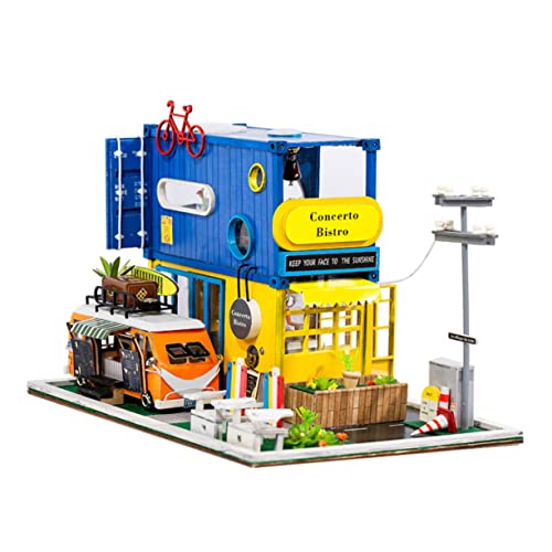 TOYANDONA DIY Miniatur Puppenhaus Bausatz K 039 Aus Mit öbeln Und Dekoration Kreatives Handarbeitszimmer Für Mini von TOYANDONA