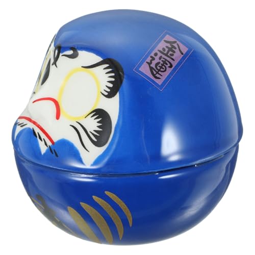 TOYANDONA Dharma-Eier Daruma Wackelt Traditionell Japanisch Japanischer Desktop Reichtum Figuren Glück Daruma Wackeln Daruma-Ornament Glückskatzenverzierung Daruma-Puppe Keramik Blue von TOYANDONA