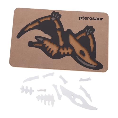 TOYANDONA Dinosaurier Fossil Puzzle Lernspielzeug Pädagogisches Rundes Puzzle Bildungsspielzeug Kinder Holzpuzzle Kinder Holzpuzzle Kinder Holzpuzzle Cartoon Puzzle Spielzeug Holz von TOYANDONA