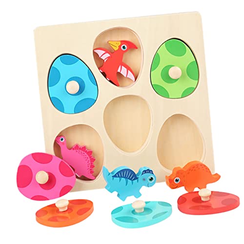 TOYANDONA Dinosaurier-Puzzle Für Kleinkinder Kinderrätsel Rätsel Für Kleinkinder Kinderspielzeug Kleinkind-Puzzle Kleinkind Rätsel Dinosaurierspielzeug Colorful Hölzern von TOYANDONA