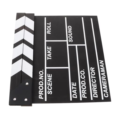 TOYANDONA Direktor Board Filmschindel englische version clapper board Direktoren Schindel Filmrequisiten Holzklappe Holzfilmklappe Film-Film-Klappbrett-Modelle Filmausrüstung hölzern Black von TOYANDONA