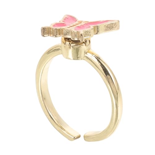 TOYANDONA Drehring Fingerschmuck für rotierender Ring Kinderzappelring Ring drehen kinderringe schellenkranz Frauen Mädchen zappeln Ring Angstring Legierung Rosa von TOYANDONA