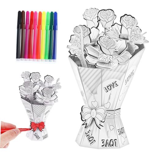 TOYANDONA Dreidimensionales Papierpuzzle Modellbausätze für Erwachsene Baustein Blumen Blumen-Stapelspielzeug kreativ Hand Toy Papierrätsel zum Bauen von Blumen von TOYANDONA