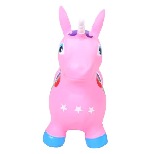 TOYANDONA Einhorn Aufblasbares Einhornspielzeug Aufblasbares Hüpfpferd Aufblasbares Hüpftier Känguru-Ball Für Aufblasbares Springpferd Hüpftiere Für Kleinkinder PVC Rosa von TOYANDONA