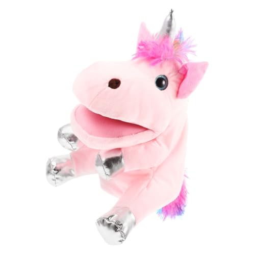 TOYANDONA Einhorn Handpuppe Realistische Einhornpuppe Pädagogische Handpuppe Kinderhandspielzeug Einhornspielzeug Für Kinder Einhorn-Spielzeug Zum Selbermachen Rosa Pp Baumwolle von TOYANDONA