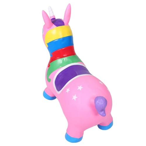 TOYANDONA Einhorn Spielzeug Kinderreittier Kinder Geburtstagsgeschenk Kinder-Spielzeug Mädchen, die Hopper hüpfen Pferdehüpfer Kinder außerhalb von Spielzeug hüpfendes Pferd PVC Rosa von TOYANDONA