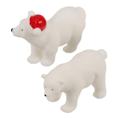 TOYANDONA Eisbär-Desktop-Ornamente Weihnachts-Desktop-Ornament Miniaturbär Weihnachtskuchendekoration Weihnachten Eisbär-Statue- Weihnachtstierschmuck Kreative Desktop-Ornamente Harz von TOYANDONA