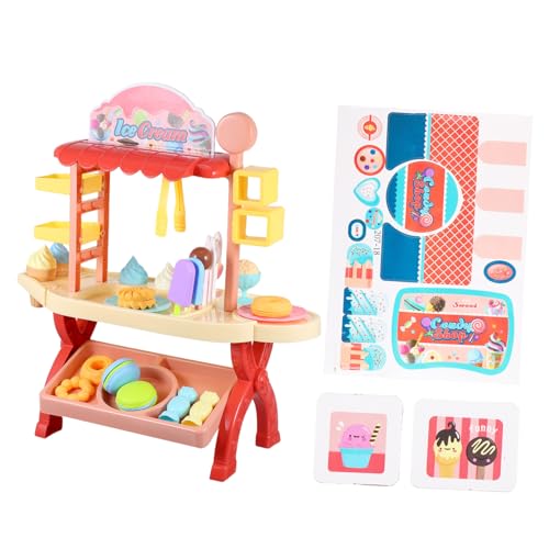 TOYANDONA Eiswagen Set Für Mini Eisdiele Mit Bunten Eiskugeln Und Zubehör Rollenspielzeug Für Kreative Spielstunden Perfekt Für Ab 3 Jahren von TOYANDONA