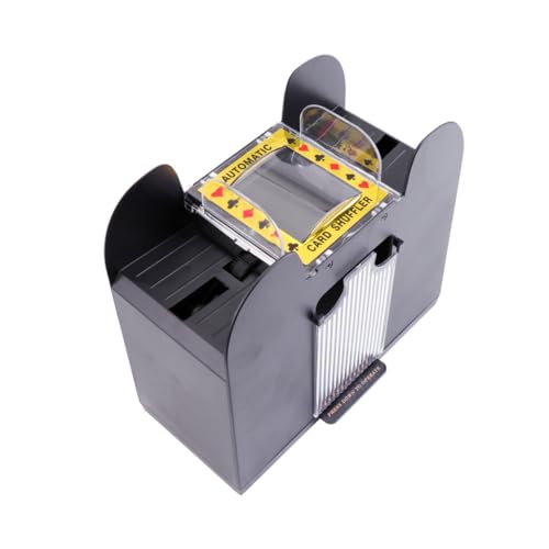 TOYANDONA Automatischer Kartenautomat Poker-Tool für Bridge-Poker Elektrisches Gerät Keine Batterie Erforderlich Schwarz 6 Decks von TOYANDONA