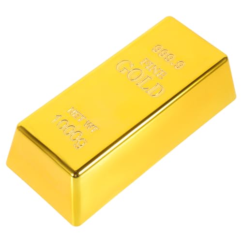 TOYANDONA Fake Gold Bar Fake Golden Brick Replik Gold Bar Bullion Gold Bar Dekorationen Realistische Gold Bar Brick Prop Movie Prop Neuheit Geschenk Witz von TOYANDONA