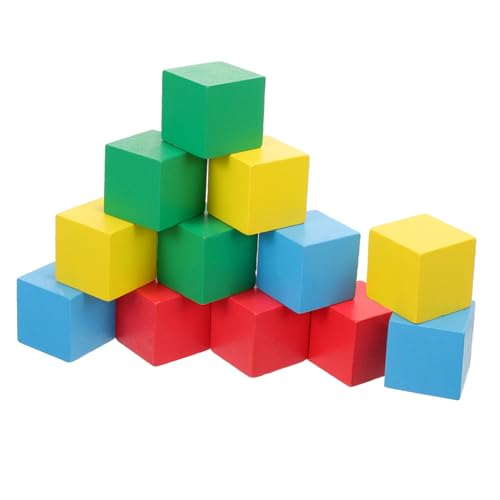 TOYANDONA Farbige Holzbausteine Quadrat Volumen Bausteine Für Pädagogisches DIY BAU Materialien Für Je von TOYANDONA