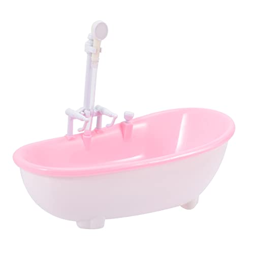 TOYANDONA Für Sprühwannen Puppenbadewanne Mit Sprüher Miniaturbadewanne Für Babypuppen Mini-puppenbadewanne Mini-badewanne Sprühwasserspielzeug Babyspielzeug Rosa Plastik von TOYANDONA