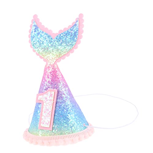 TOYANDONA Geburtstagshut Glitzernde Geburtstagskrone Geburtstagskappe 1. Geburtstag Nummer 1 Geburtstag Tiara Geburtstag Tiara Krone Marmaid Party Favors Krone Für Kinder Blitz Baby Partyhut von TOYANDONA