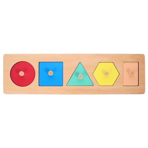 TOYANDONA Geometrische Tafeln Kindergarten Shapes Puzzle holzrätsel pädagogisches Puzzle sortierschalen Formpassendes Brett Puzzles aus Holz hölzern von TOYANDONA