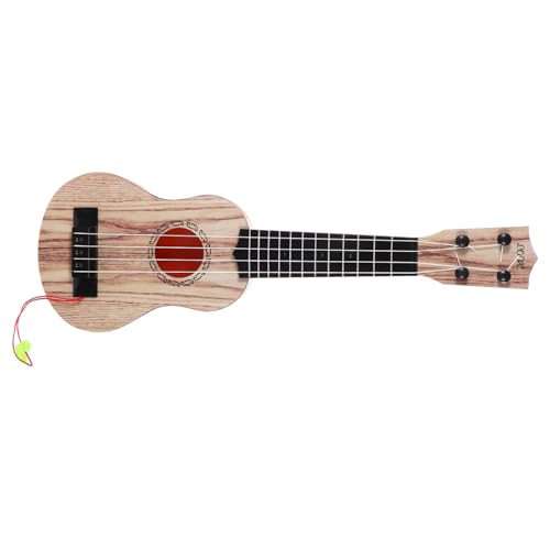 TOYANDONA Gitarrenspielzeug Ukulele für Kleinkinder Kindergitarre für Anfänger Musical Toy Instruments kinderinstrumente Simulations-Ukulele Kinder-Ukulele-Spielzeug Holzmaserung Kunststoff von TOYANDONA