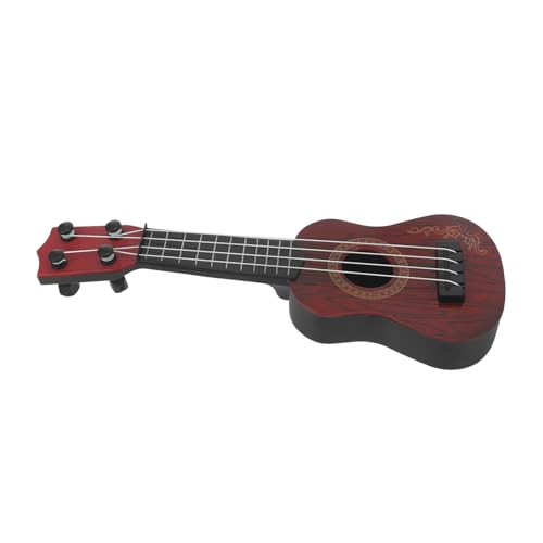 TOYANDONA Gitarrenspielzeug für Gitarre für Gitarre Stabiles Spielzeuginstrument musikalisches Mini-Ukulele für Kinderspielzeug Ukulele Abs Brown von TOYANDONA