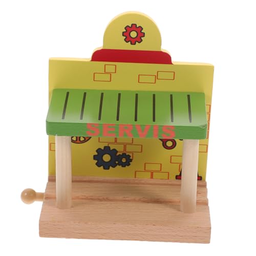 TOYANDONA Gleiszubehör Kinderspielzeug spaß Party mitgebsel Blocks Toys Spielzeug-Bausteine Schmücken Lehrbahnspielzeug Gleismodell Modelleisenbahn-Servicestation modellbahn zubehör Holz von TOYANDONA